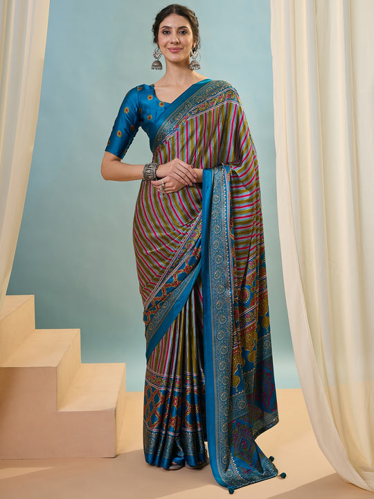 Raama Semi Modal Saree With Blouse Piece