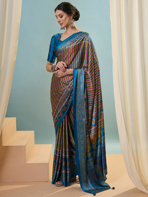 Raama Semi Modal Saree With Blouse Piece