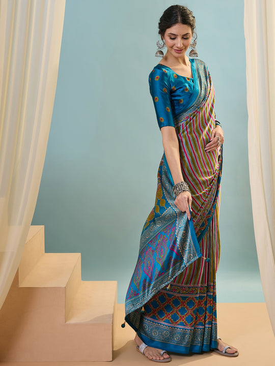 Raama Semi Modal Saree With Blouse Piece