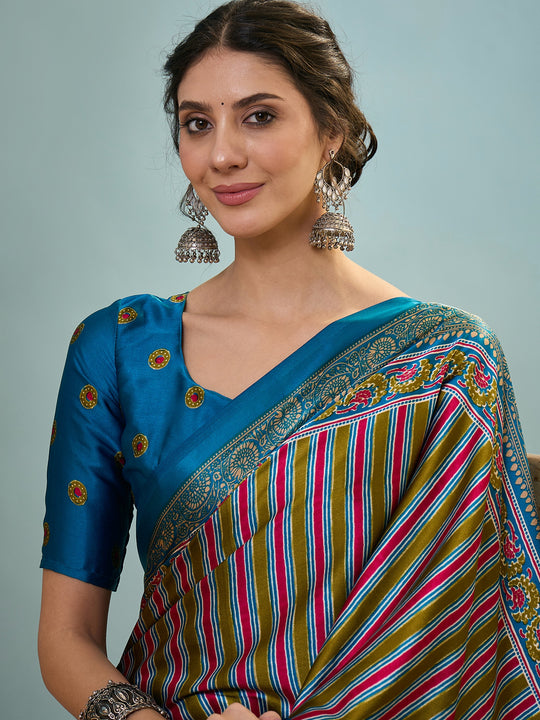 Raama Semi Modal Saree With Blouse Piece