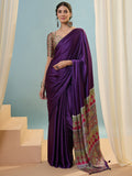 Purple Semi Modal Saree With Blouse Piece