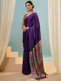 Purple Semi Modal Saree With Blouse Piece