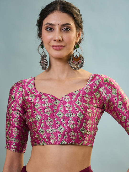 Wine Semi Modal Saree With Blouse Piece