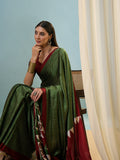 Green Semi Modal Saree With Blouse Piece