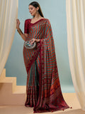 Red Semi Modal Saree With Blouse Piece