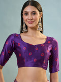 Purple Semi Modal Saree With Blouse Piece