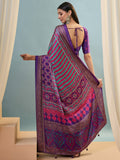 Purple Semi Modal Saree With Blouse Piece