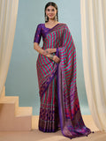 Purple Semi Modal Saree With Blouse Piece