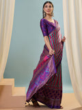 Purple Semi Modal Saree With Blouse Piece