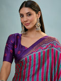 Purple Semi Modal Saree With Blouse Piece