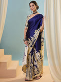 Blue Semi Modal Saree With Blouse Piece