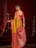 Yellow Soft Silk Fancy Modal Banarasi Jari With Zhallar Saree With Blouse Piece