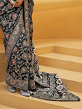 Black Chikankari Saree With Blouse Piece