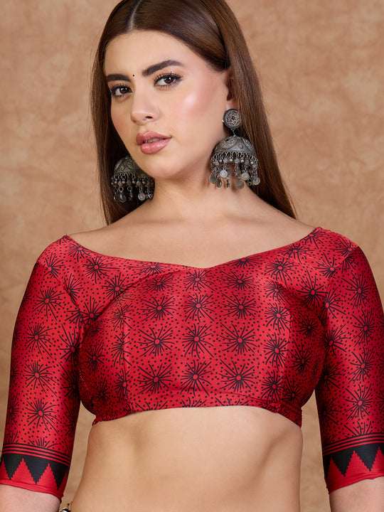 Black  Semi Modal Saree With Blouse Piece