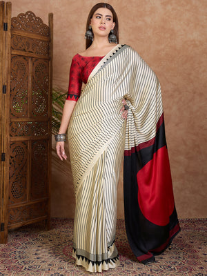 Black  Semi Modal Saree With Blouse Piece