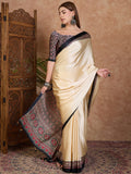Black Semi Modal Saree With Blouse Piece