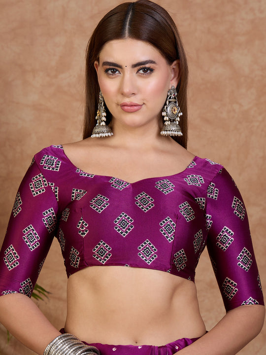 Wine Semi Modal Saree With Blouse Piece