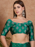 Green Semi Modal Saree With Blouse Piece