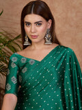 Green Semi Modal Saree With Blouse Piece