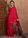 Red Semi Modal Saree With Blouse Piece
