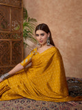 Yellow Semi Modal Saree With Blouse Piece
