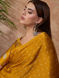 Yellow Semi Modal Saree With Blouse Piece