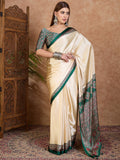 Green Semi Modal Saree With Blouse Piece