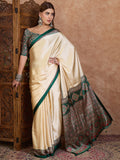 Green Semi Modal Saree With Blouse Piece