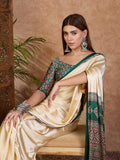 Green Semi Modal Saree With Blouse Piece