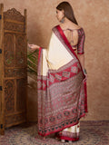 Red Semi Modal Saree With Blouse Piece