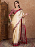 Red Semi Modal Saree With Blouse Piece