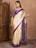 Purple Semi Modal Saree With Blouse Piece