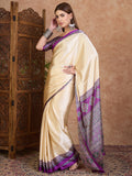 Purple Semi Modal Saree With Blouse Piece