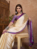 Purple Semi Modal Saree With Blouse Piece