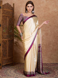 Wine Semi Modal Saree With Blouse Piece