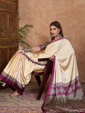 Wine Semi Modal Saree With Blouse Piece