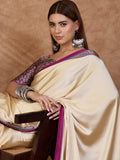 Wine Semi Modal Saree With Blouse Piece