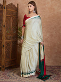 Green Semi Modal Saree With Blouse Piece