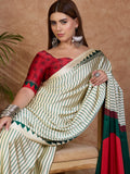 Green Semi Modal Saree With Blouse Piece
