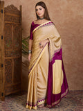 Wine Semi Modal Saree With Blouse Piece