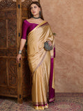 Wine Semi Modal Saree With Blouse Piece