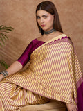 Wine Semi Modal Saree With Blouse Piece