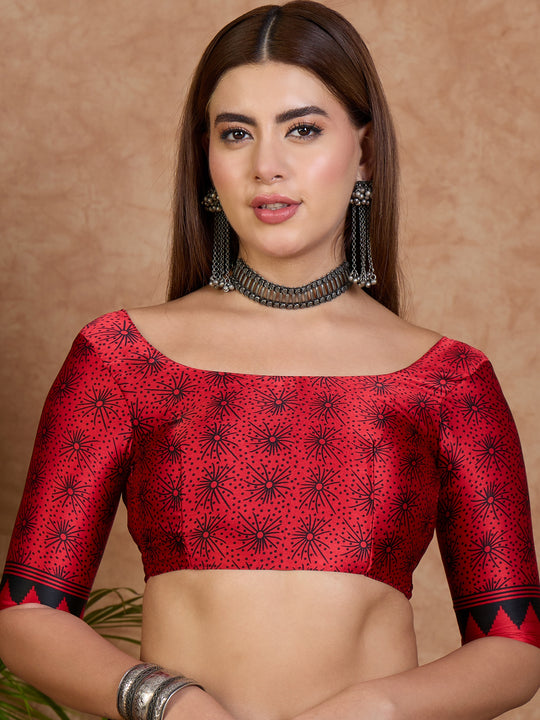 Yellow Semi Modal Saree With Blouse Piece