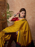 Yellow Semi Modal Saree With Blouse Piece