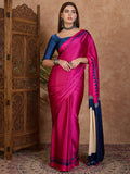 Pink Semi Modal Saree With Blouse Piece