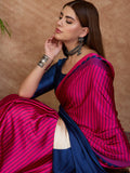 Pink Semi Modal Saree With Blouse Piece