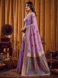 Khadi Cotton Saree With Elegant Jhallar Border Paired With A Katha Work Modal With Mina & Zhallar