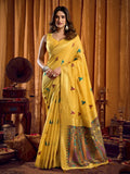 Khadi Cotton Saree With Elegant Jhallar Border Paired With A Katha Work Modal With Mina & Zhallar