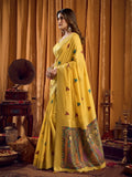 Khadi Cotton Saree With Elegant Jhallar Border Paired With A Katha Work Modal With Mina & Zhallar