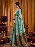 Khadi Cotton Saree With Elegant Jhallar Border Paired With A Katha Work Modal With Mina & Zhallar
